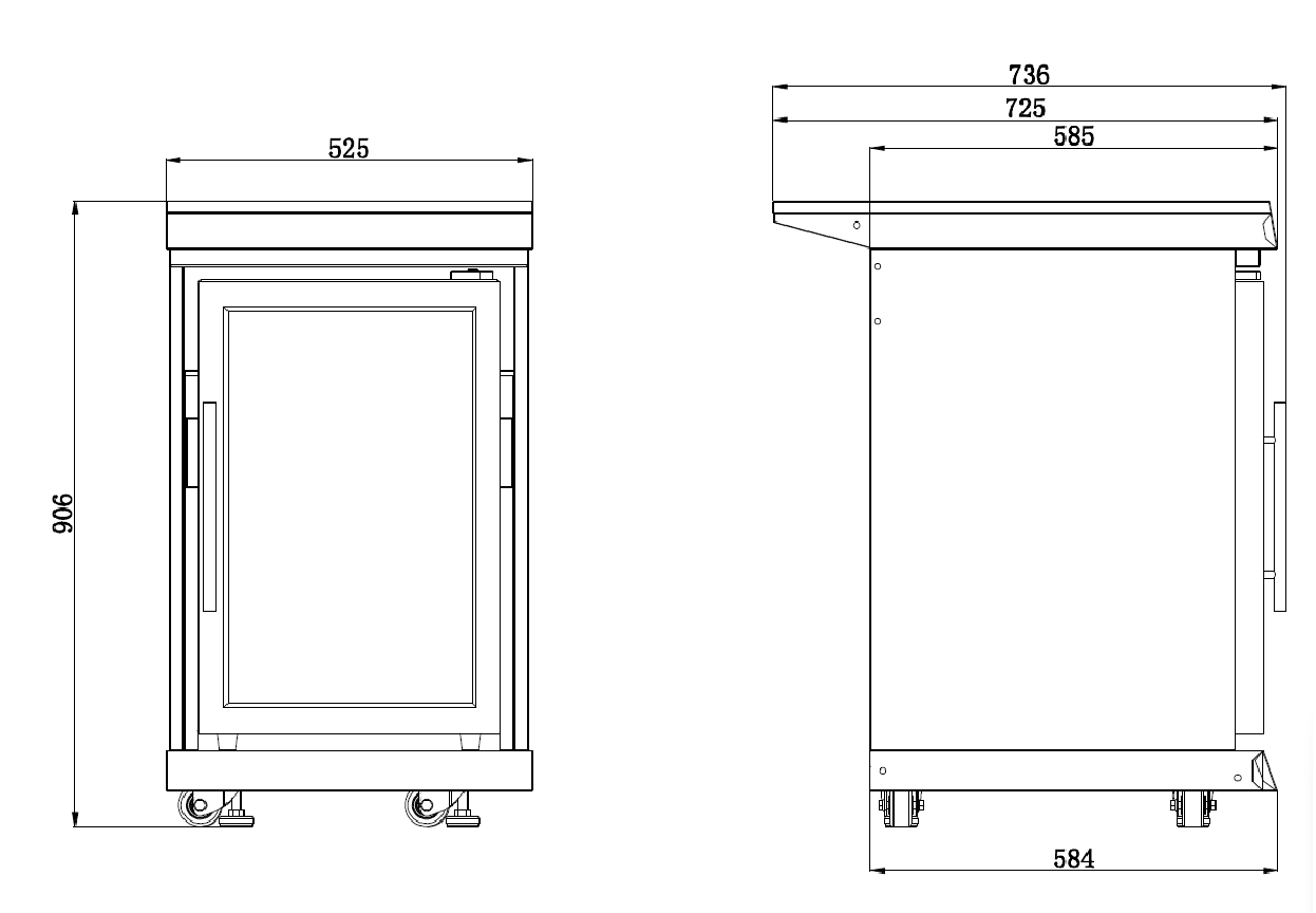 6 Burner Non Wok Black Stainless Steel BBQ Kitchen: Stone Bench, Fridge, Sink, Height Adjustable, Rotisserie with BBQ Cover