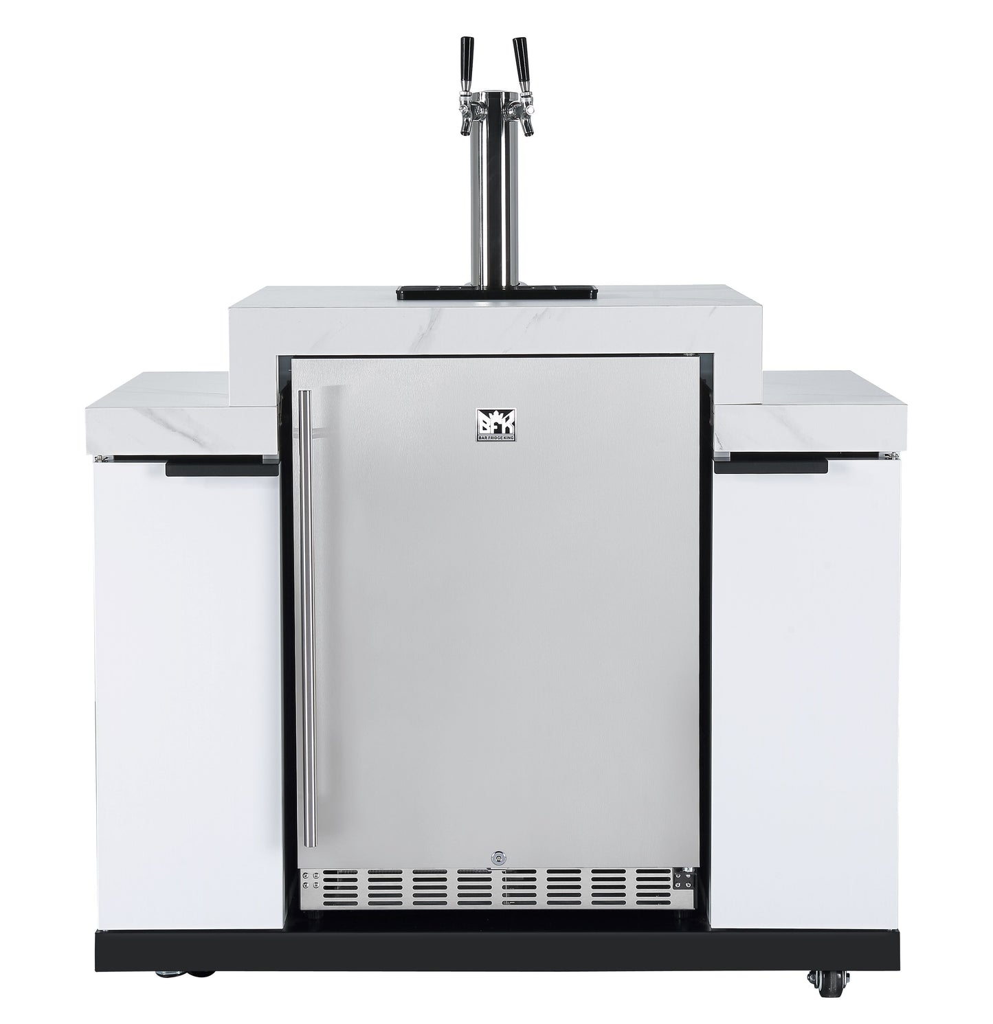 KEGERATOR/BEER DISPENSER MACHINE + STORAGE MODULE SUITABLE FOR ROCKPOOL WHITE BBQ KITCHEN SERIES