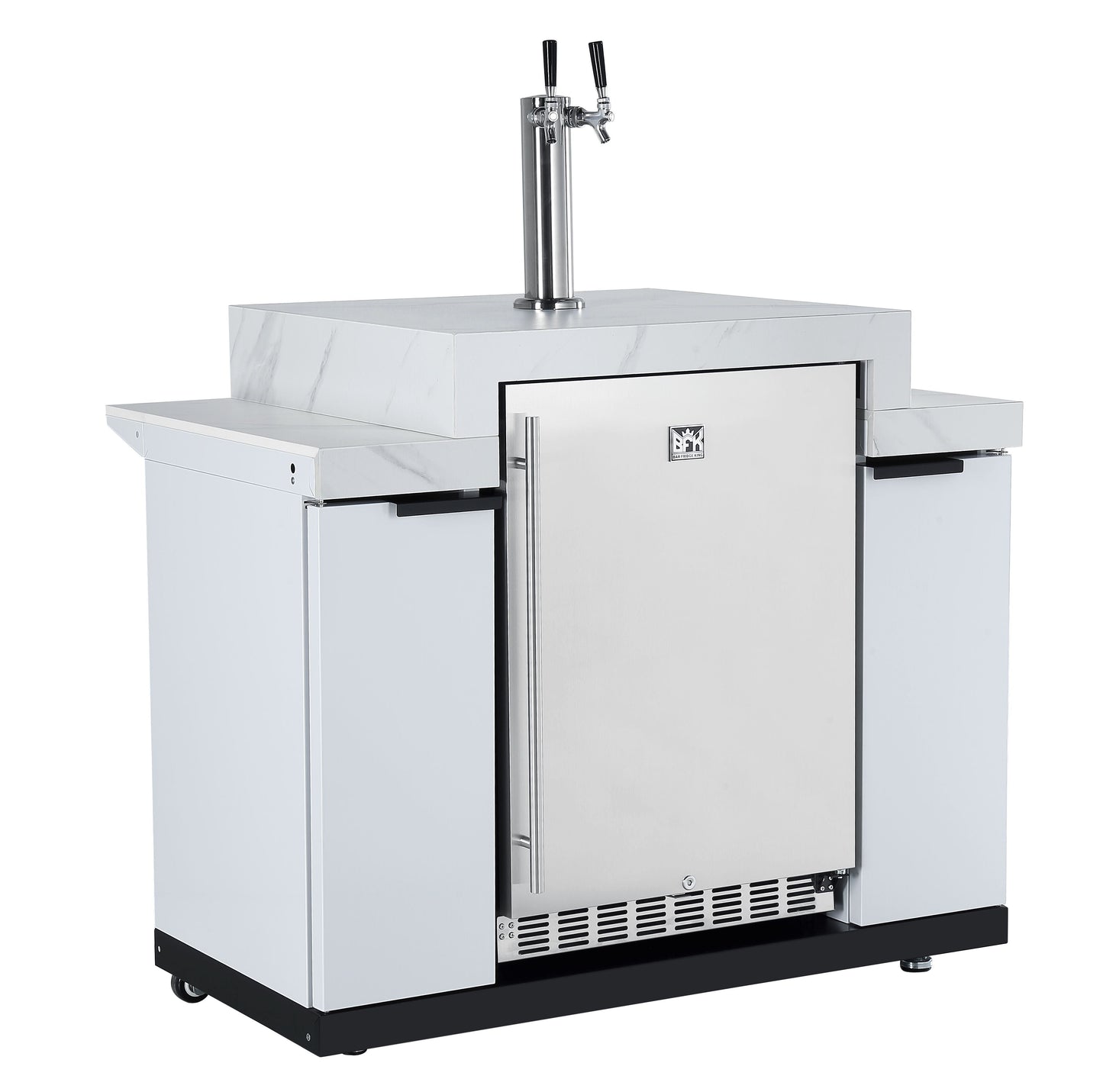 KEGERATOR/BEER DISPENSER MACHINE + STORAGE MODULE SUITABLE FOR ROCKPOOL WHITE BBQ KITCHEN SERIES