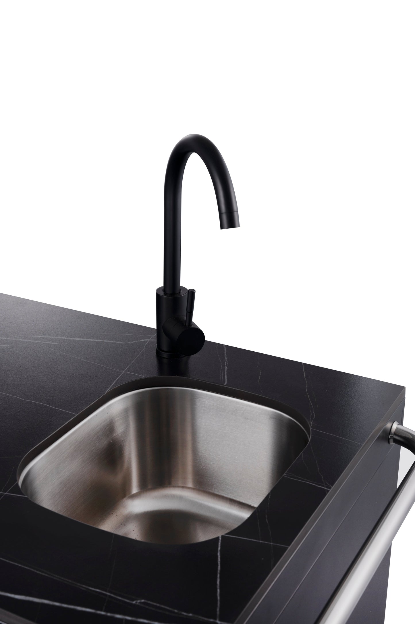 Felix 4B + Wok Designer BBQ Kitchen 2.8M: Fridge, Faucet, Sink, Side Wok, Storage Cupboard, Stone Benchtops