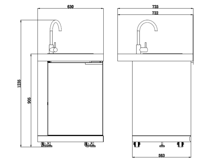 Rockpool Black 6B + 23” Kamado Smoker : Designer Outdoor Kitchen BBQ Package Inc Wok Burner, Fridge, Sink, Rotisserie & BBQ Covers