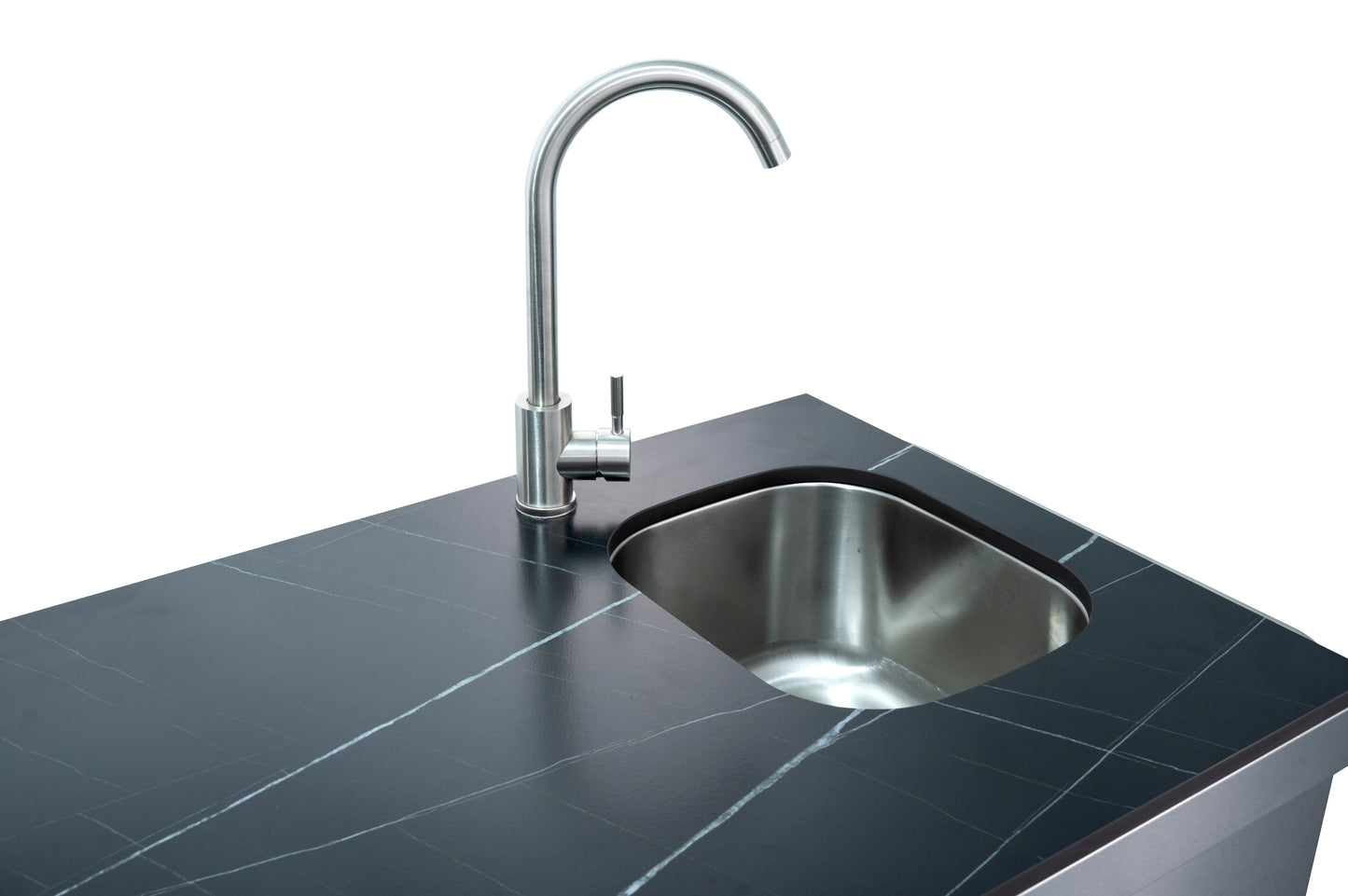 Felix 4B + Wok Designer BBQ Kitchen 2.8M: Fridge, Faucet, Sink, Side Wok, Storage Cupboard, Stone Benchtops