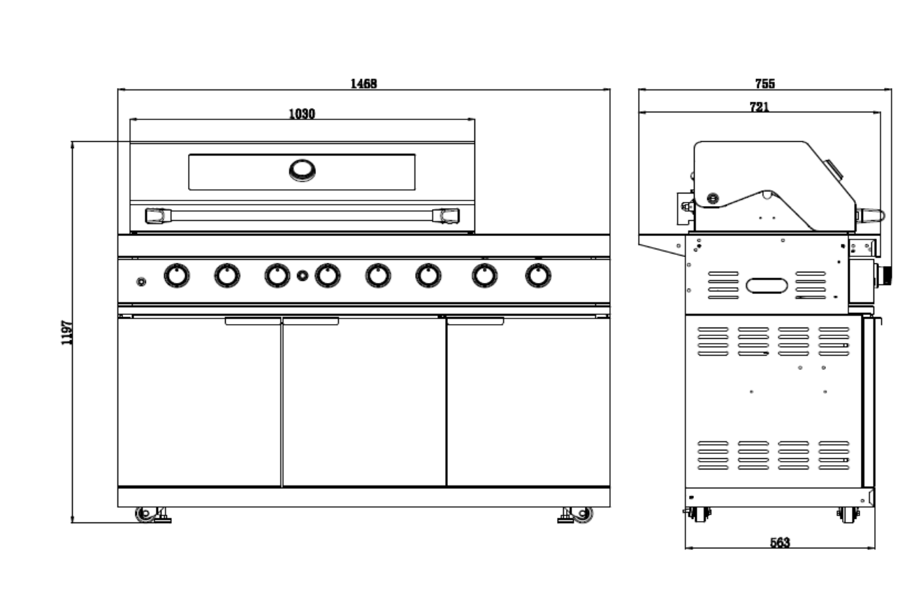 Rockpool Black 6B + 23” Kamado Smoker : Designer Outdoor Kitchen BBQ Package Inc Wok Burner, Fridge, Sink, Rotisserie & BBQ Covers