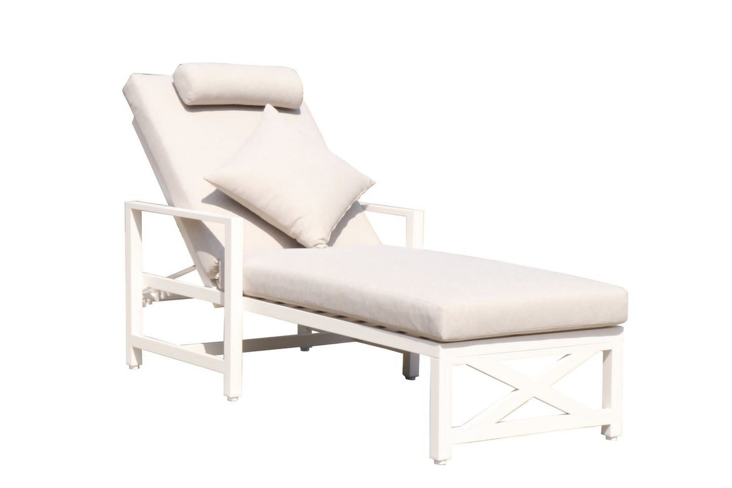 Sunlounge Pro: White Aluminium Executive Edition
