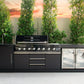 Rockpool Black XL 6B + Wok : Designer Outdoor Kitchen BBQ Package With Fridge, Sink, Rotisserie & BBQ Covers.