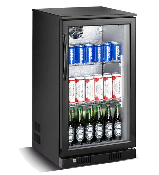 118L Black Commercial Single Door Small Bar Fridge Beverage Cooler Under Counter