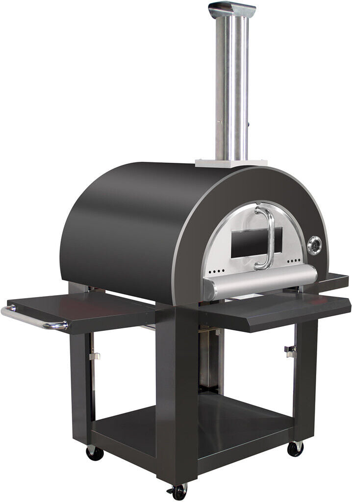 Grill King Charcoal Pizza Oven Outdoor In Black Stainless Steel