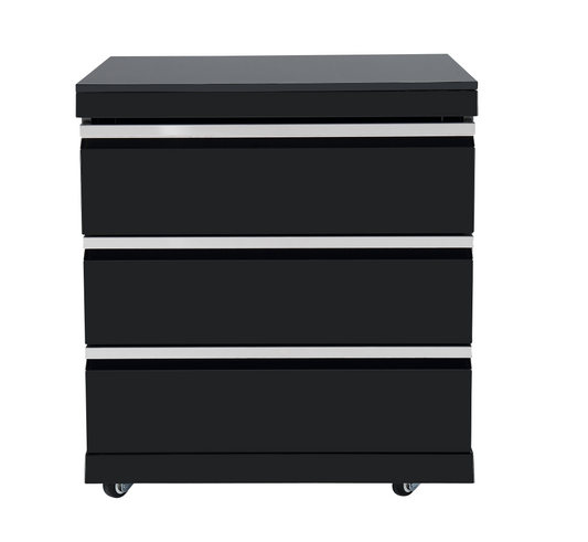 BLACK STAINLESS STEEL KINGSLEY | 3 DRAW STORAGE MODULE