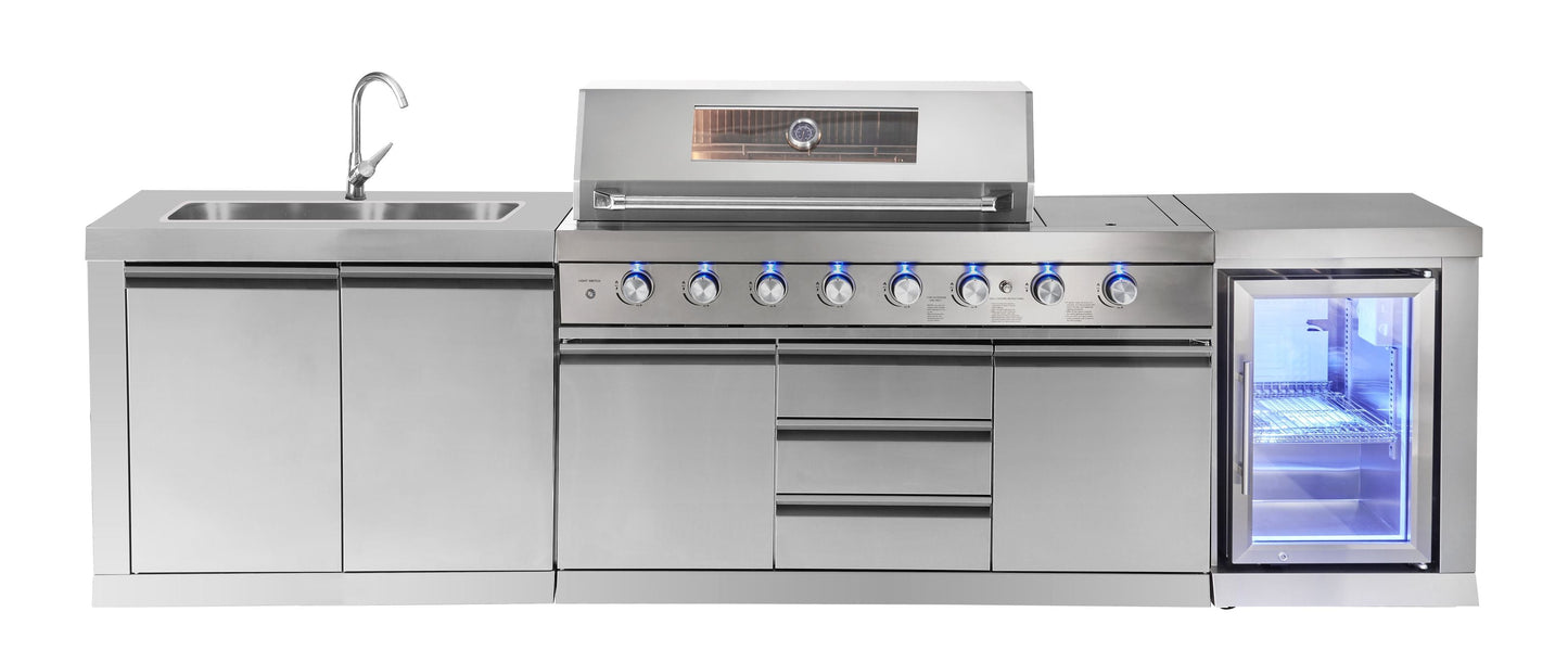 4B + Wok 304 Stainless BBQ Kitchen: 304 Steel, 1DR Fridge & 2DR Sink – Click & Collect in VIC, NSW, QLD