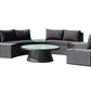 KABUL HALF MOON SOFA SET Aluminium Outdoor Lounge Setting — Black or White