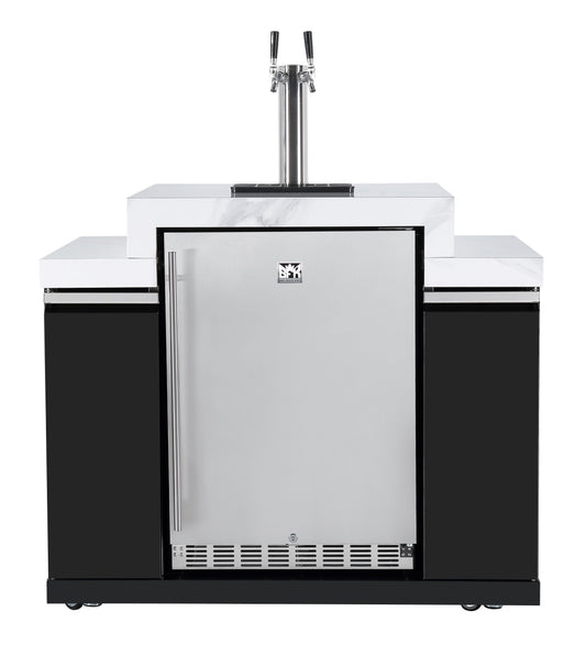 118L Kegerator Suits Grill King BBQ Kitchens Inc Stainless Steel Cabinetery, Stone Bench, Adjustable Legs & Castor Wheels