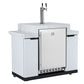 Rockpool White 6B + 118L Kegerator : Designer Outdoor Kitchen BBQ Package Inc Wok Burner, Fridge, Sink, Rotisserie & BBQ Covers.