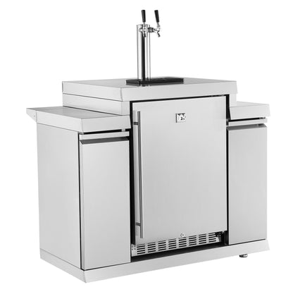 test rey 1 118L Kegerator Suits Grill King BBQ Kitchens Inc Stainless Steel Cabinetery, Stone Bench, Adjustable Legs & Castor Wheels