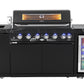 Rockpool Black 6B Outdoor Kitchen BBQ Package, Fridge, Sink, Rear infrared burner