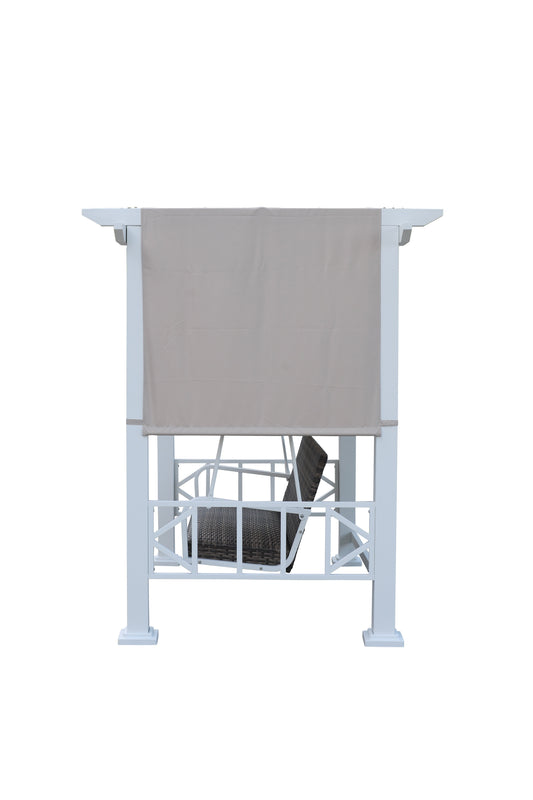 GazeboMate White Galvanized Steel Daybed Pergola Swing 2.25x1.67xH2m