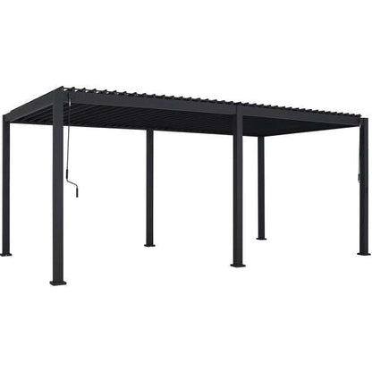 test rey 1 GazeboMate Aluminum Louvre Gazebo Pergola 3.6M x 7.2M Black/White Click & Collect