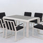 Vito 7 Piece Dining Set: White Aluminium Designer Outdoor Living Set