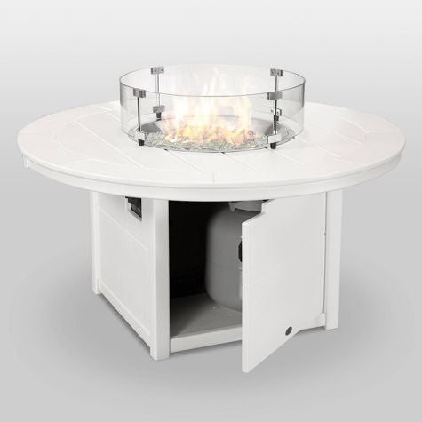 ARI Outdoor Designer Round Gas Fire Pit Table in 304 SS, White Aluminium Powder Coated | Pre Order