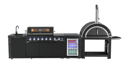 test rey 1 Rockpool Black XL 6B + Wok : Designer Outdoor Kitchen BBQ Package With Fridge, Sink, Rotisserie & BBQ Covers.