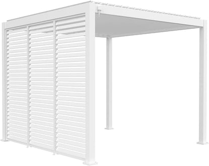 test rey 1 Aluminum Louvered Wall, Side Shade Privacy Screen Panel Suitable for GazeboMate Pergola Gazebo only. Pergola NOT Included. (White)