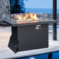 ARI Outdoor Designer Square Gas Fire Pit Table 304 SS, White Aluminium Powder Coated | Pre Order