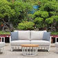 Maximus Aluminium Outdoor 4 Piece Lounge Set | Black Aluminium + Cusions