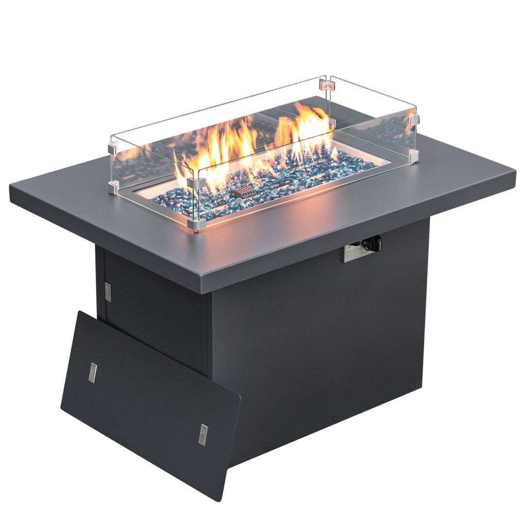 ARI Outdoor Designer Square Gas Fire Pit Table 304 SS, White Aluminium Powder Coated | Pre Order