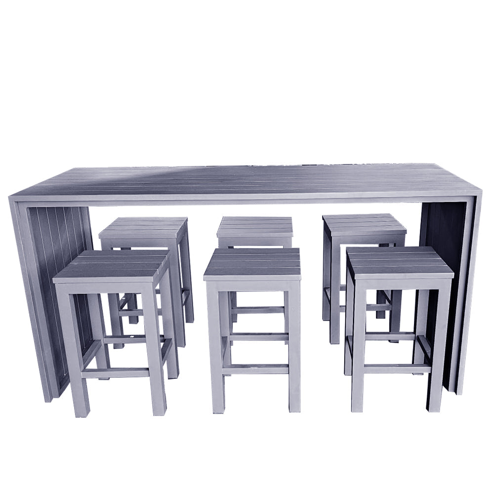 Niagra 7-Piece Outdoor Bar Set Aluminium White