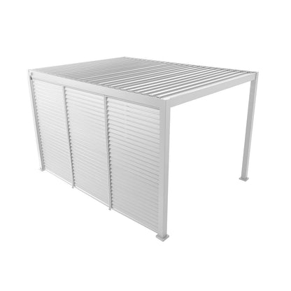 test rey 1 Aluminum Louvered Wall, Side Shade Privacy Screen Panel Suitable for GazeboMate Pergola Gazebo only. Pergola NOT Included. (White)