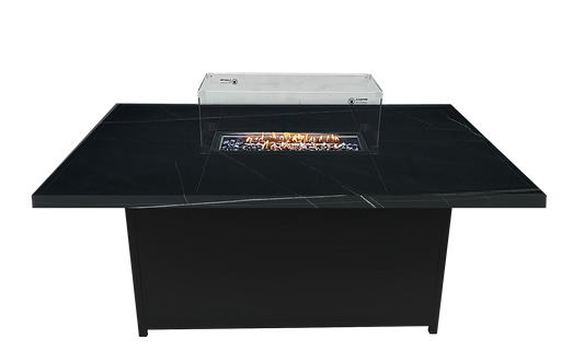 ARI Outdoor Designer Rectangular Gas Fire Pit Table in 304 SS, White Aluminium Powder Coated | Pre Order