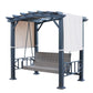 GazeboMate Black Galvanized Steel Daybed Pergola Swing 2.25x1.67xH2m