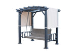 GazeboMate Black Galvanized Steel Daybed Pergola Swing 2.25x1.67xH2m