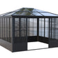 Elite Aluminium Black PC Garden Sunroom House 3x3.65m  With window screen Polycarbonate Board roof