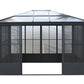 Elite Aluminium Black PC Garden Sunroom House 3x3.65m  With window screen Polycarbonate Board roof