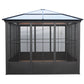 Elite Aluminium Black PC Garden Sunroom House 3x3.65m  With window screen Polycarbonate Board roof