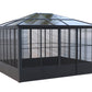 Elite Aluminium Black PC Garden Sunroom House 3x3.65m  With window screen Polycarbonate Board roof