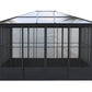 Elite Aluminium Black PC Garden Sunroom House 3x3.65m  With window screen Polycarbonate Board roof