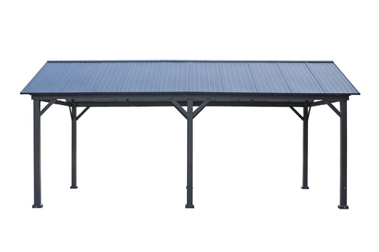 GazeboMate 3.66m x 6.1m  Galvanized Steel Hardtop Gazebo with Sleek Aluminum Legs | Black Powdercoated