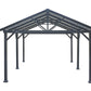 GazeboMate 3.66m x 6.1m  Galvanized Steel Hardtop Gazebo with Sleek Aluminum Legs | Black Powdercoated