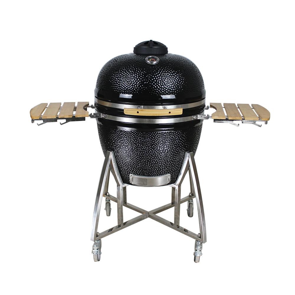 Grill King 16” Kamado Ceramic Charcoal Grill With Trolley & Side Tables