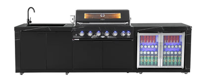 test rey 1 Rockpool Black 6B Outdoor Kitchen BBQ Package, Fridge, Sink, Rear infrared burner