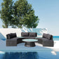 KABUL HALF MOON SOFA SET Aluminium Outdoor Lounge Setting — Black or White