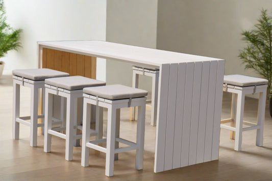 Niagra 7-Piece Outdoor Bar Set Aluminium White