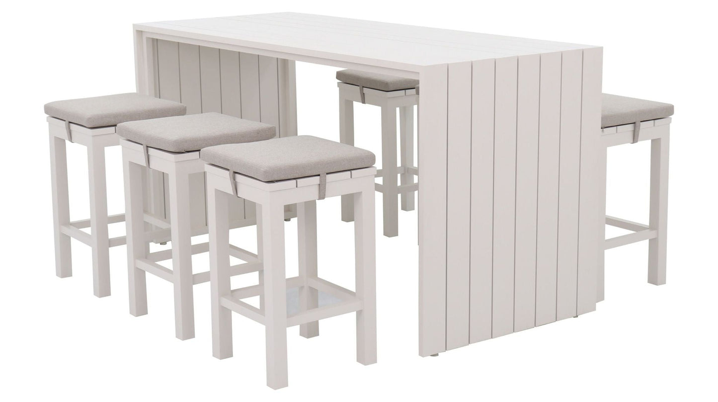 Niagra 7-Piece Outdoor Bar Set Aluminium White