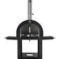 Grill King 22” Outdoor Gas Pizza Oven: Black Stainless Steel BBQ Pizza Oven Stone Trolley Large Pizza Oven Size