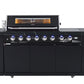 Rockpool Black XL 6B + Wok : Designer Outdoor Kitchen BBQ Package With Fridge, Sink, Rotisserie & BBQ Covers.