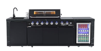 test rey 1 Rockpool Black XL 6B + Wok : Designer Outdoor Kitchen BBQ Package With Fridge, Sink, Rotisserie & BBQ Covers.