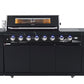 Rockpool Black 6B + 118L Kegerator : Designer Outdoor Kitchen BBQ Package Inc Wok Burner, Fridge, Sink, Rotisserie & BBQ Covers.