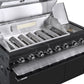 Rockpool Black XL 6B + Wok : Designer Outdoor Kitchen BBQ Package With Fridge, Sink, Rotisserie & BBQ Covers.