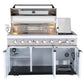 Rockpool White 6B + 118L Kegerator : Designer Outdoor Kitchen BBQ Package Inc Wok Burner, Fridge, Sink, Rotisserie & BBQ Covers.